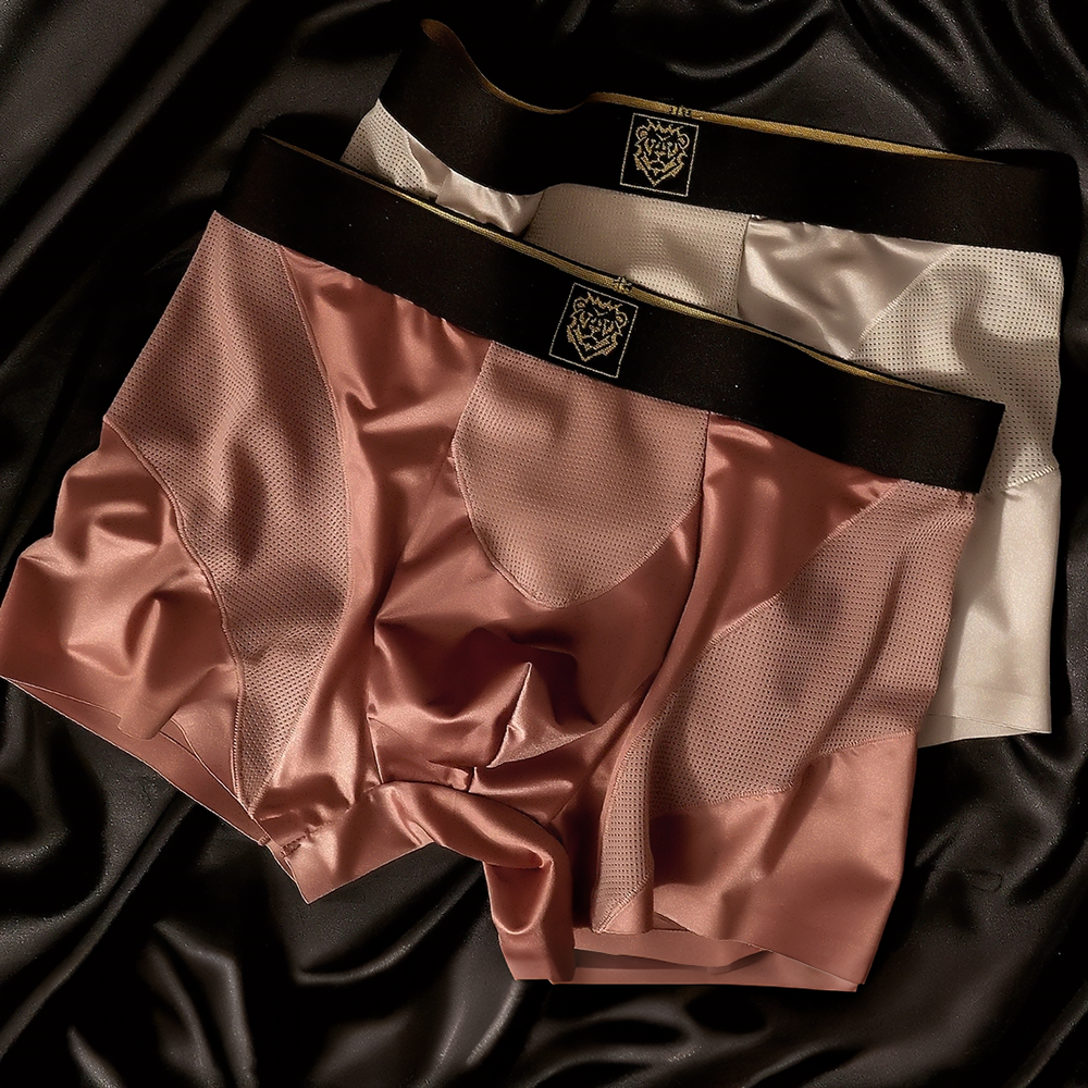 Satin & Mesh Panel Luxury Boxer Briefs
