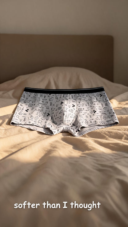 ZD Men's Pictographic Print Boxer Briefs