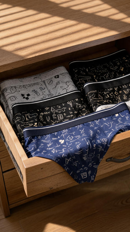ZD Men's Pictographic Print Boxer Briefs