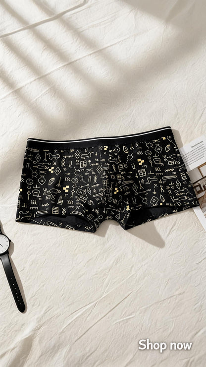 ZD Men's Pictographic Print Boxer Briefs