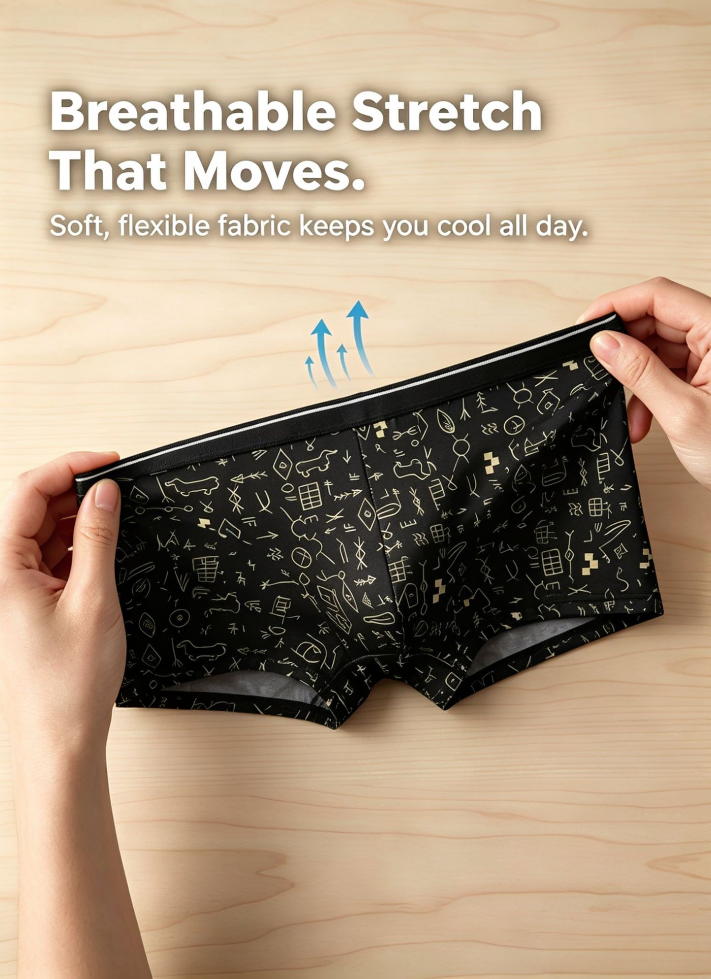 ZD Men's Pictographic Print Boxer Briefs