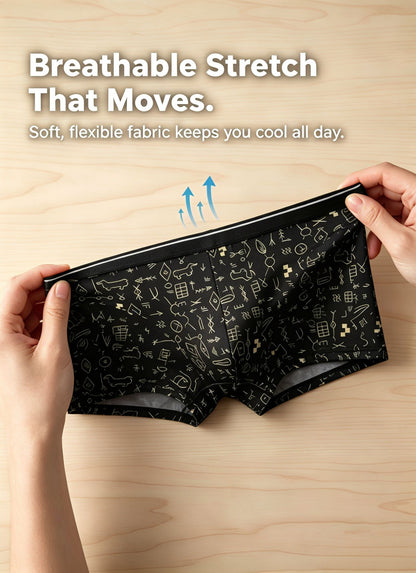 ZD Men's Pictographic Print Boxer Briefs
