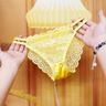 Dual Thin Strap Wavy Hollow Lace Low-Rise Briefs
