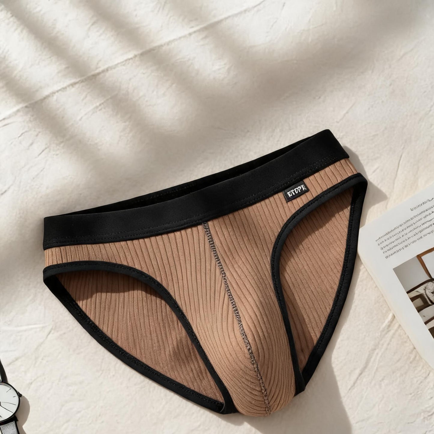 ZDBlack-Trim Pure Cotton Briefs