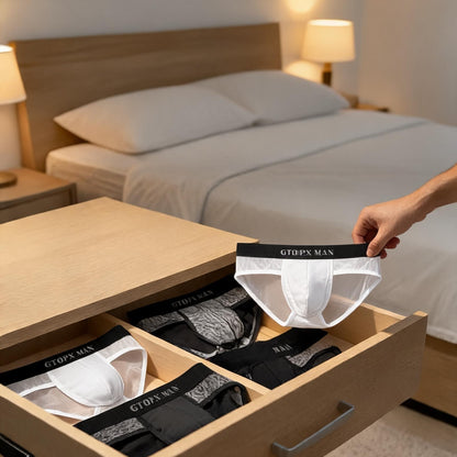 ZDBlack-Trim Sheer Comfort Briefs
