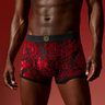 3D Rose Flocked Sheer Mesh Tiger Logo Waistband Boxer Briefs