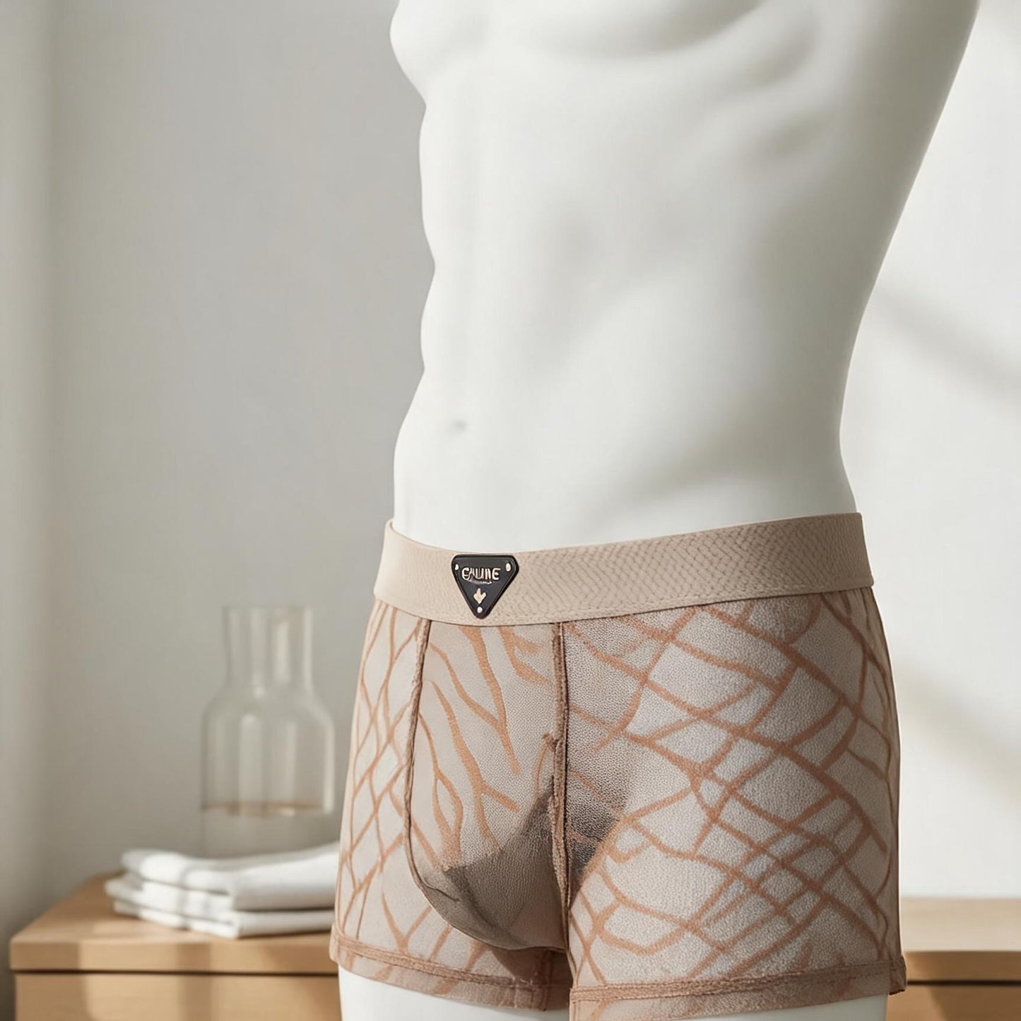 ZD  Leaf Lace Sheer Boxer Briefs
