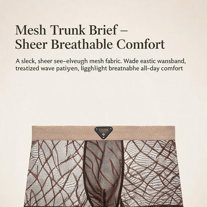 ZD  Leaf Lace Sheer Boxer Briefs