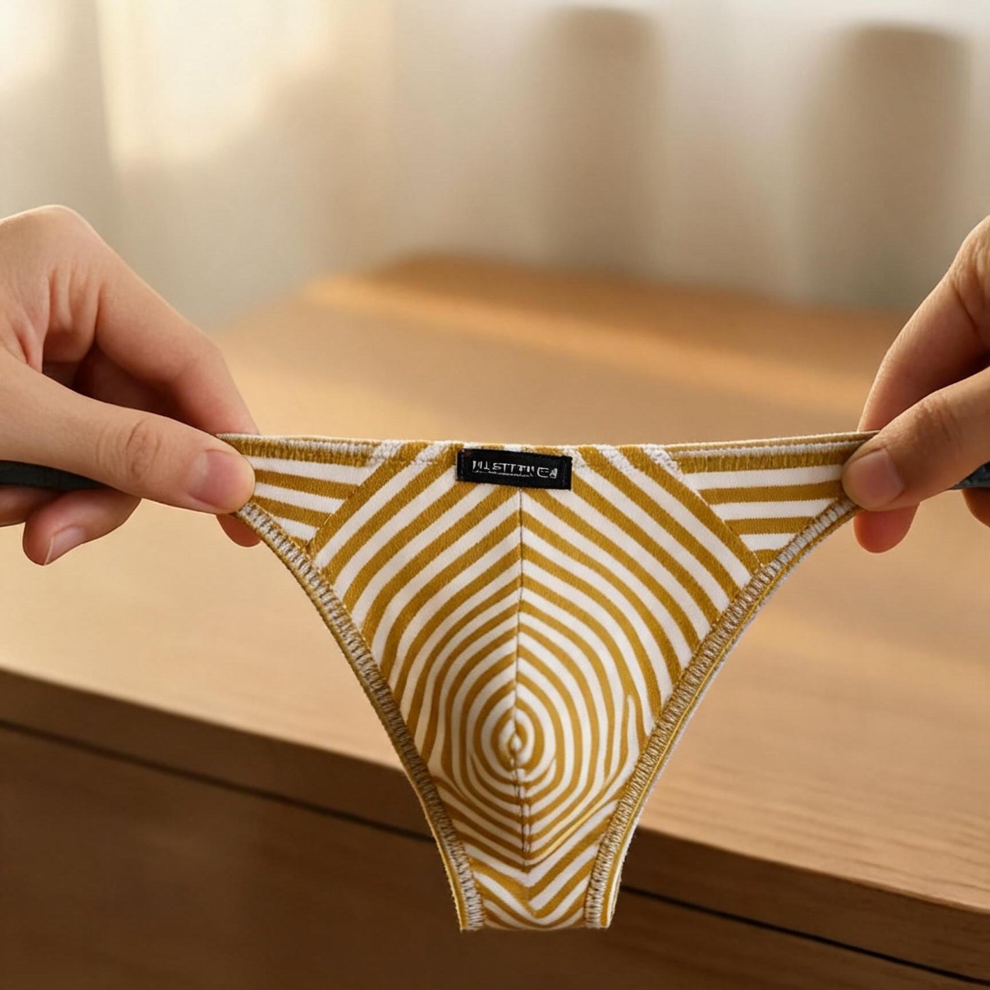 ZD Eye-Catching Striped Men Thong