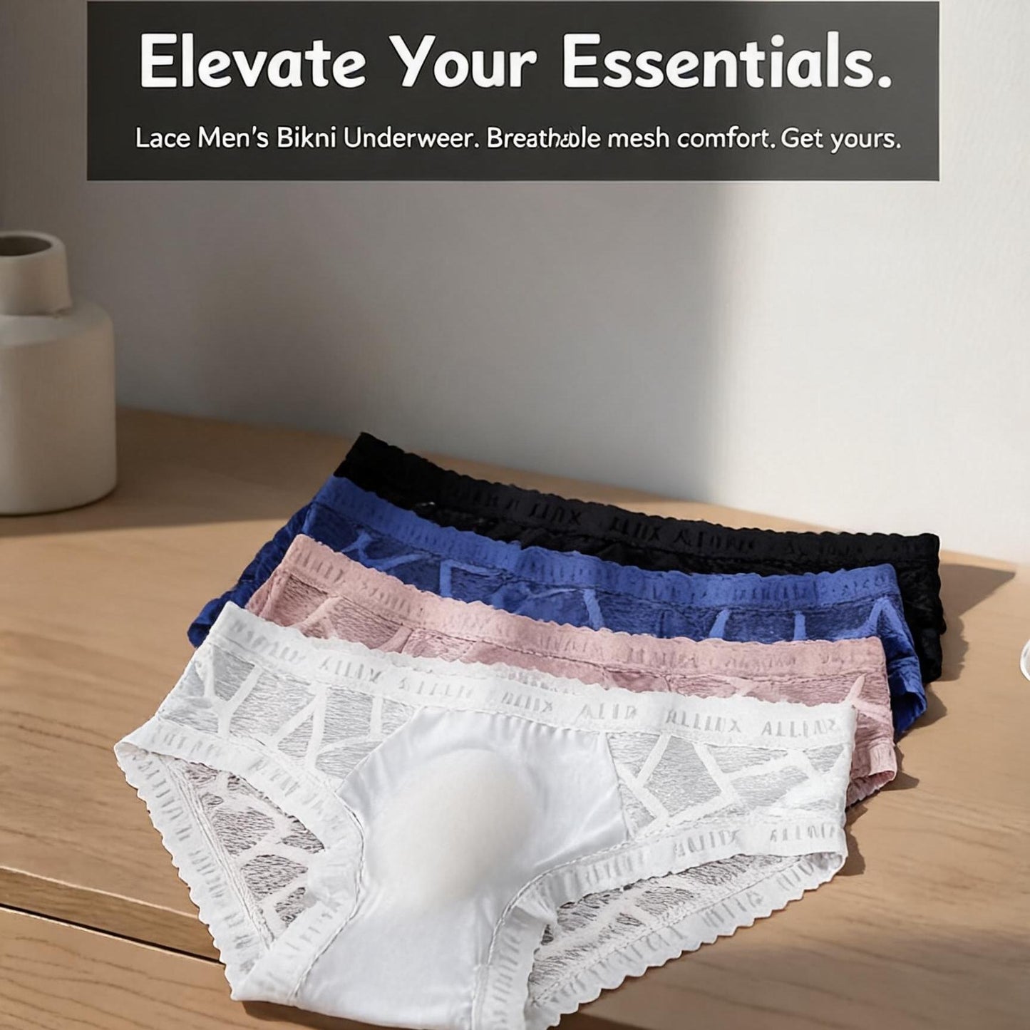 ZD Textured Lace See-Thru Briefs
