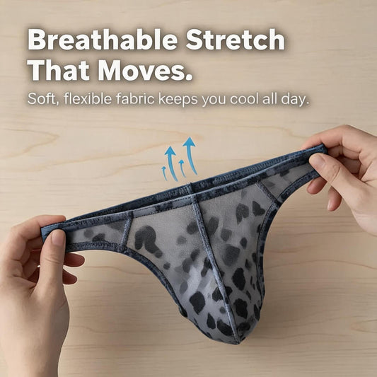 ZD Eye‑Catching Animal‑Print Sexy Men Thong