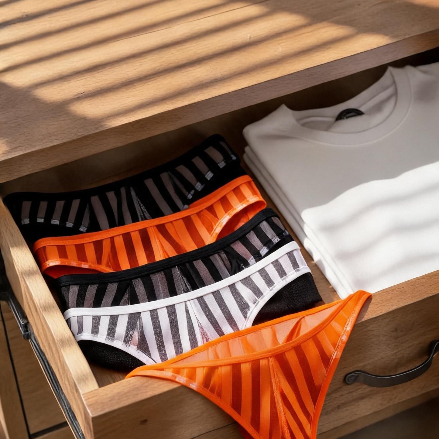 ZD Vertical Stripe Sheer Briefs