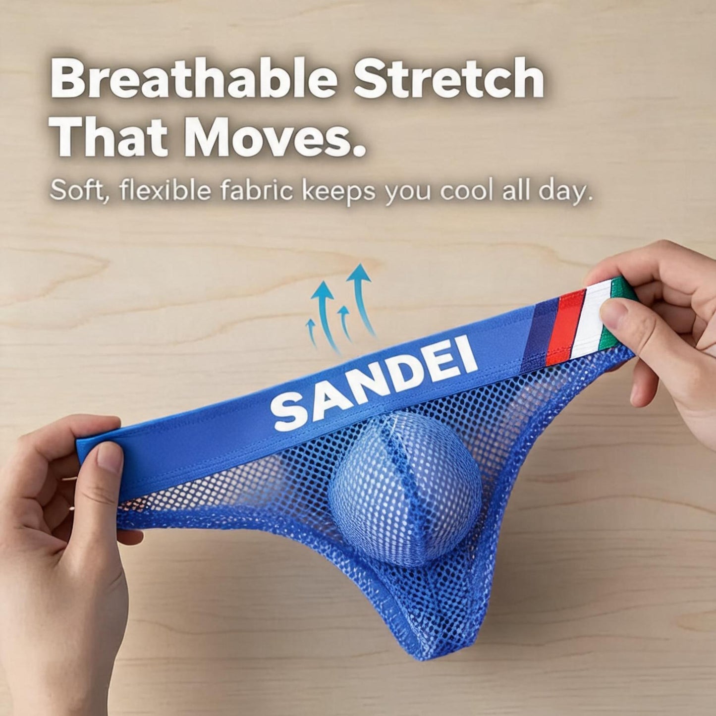 ZD Trendy Logo Mesh Men Thong