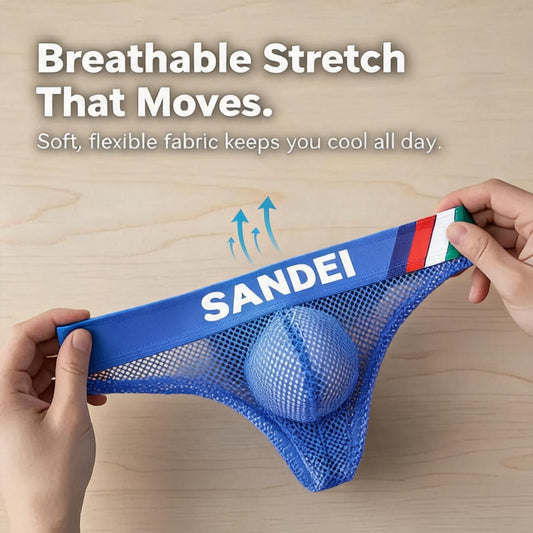 ZD Trendy Logo Mesh Men Thong
