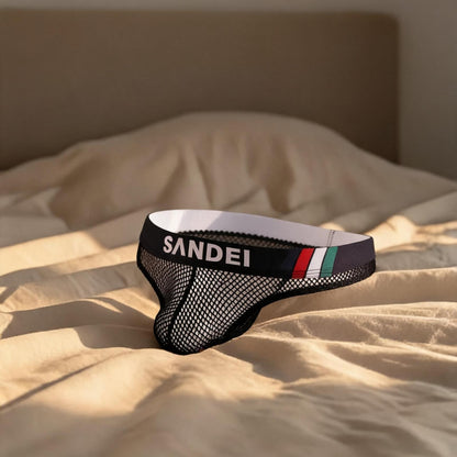 ZD Trendy Logo Mesh Men Thong