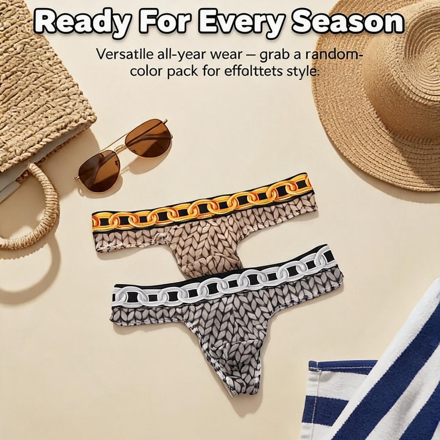 ZD Trendy Waistband Printed Thong
