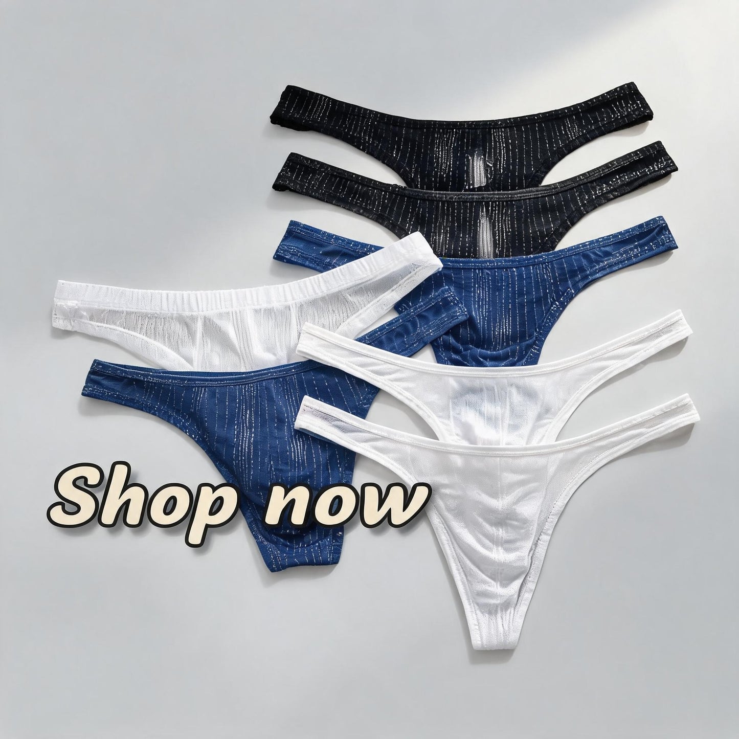 ZDStriped Texture Sheer Briefs