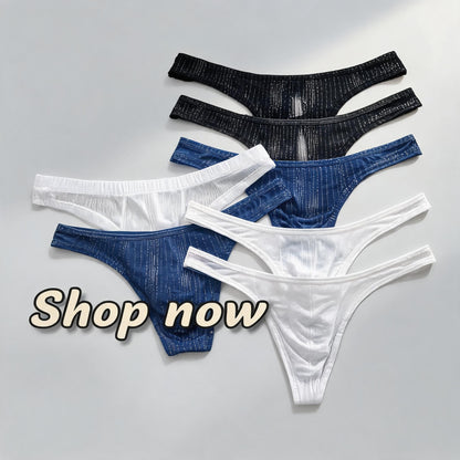 ZDStriped Texture Sheer Briefs