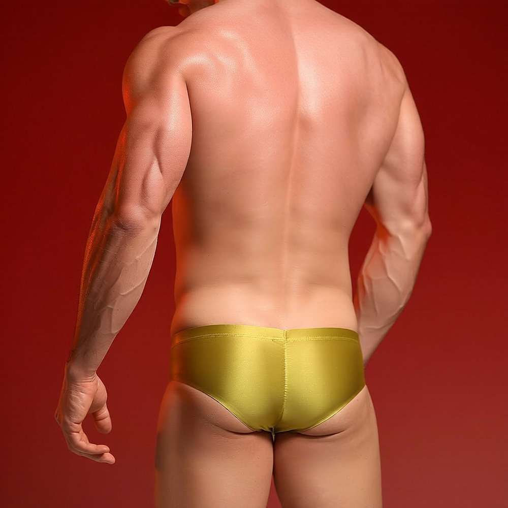 Satin Glossy 3D Pouch Low-Rise Men's Briefs