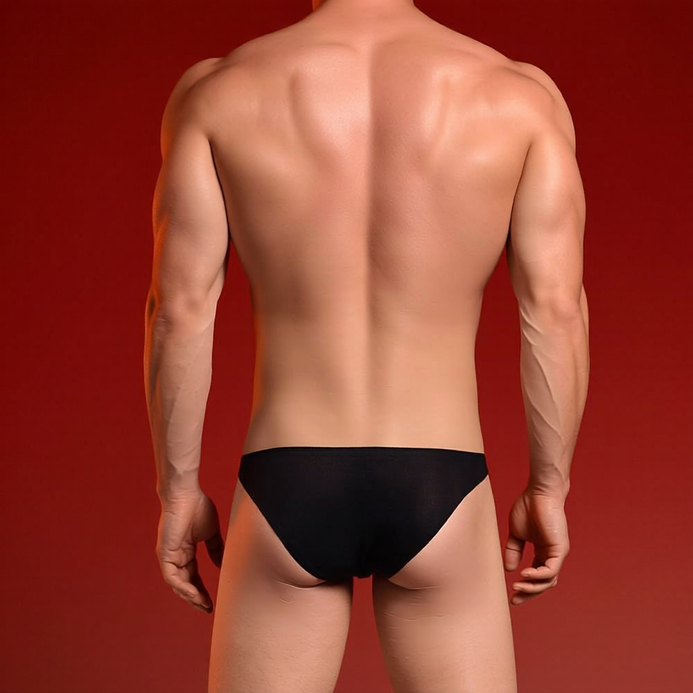 Thin Vertical Texture Stretch Breathable Low-Rise Men's Briefs