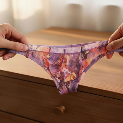 ZD Floral Print Sheer Mesh Brief