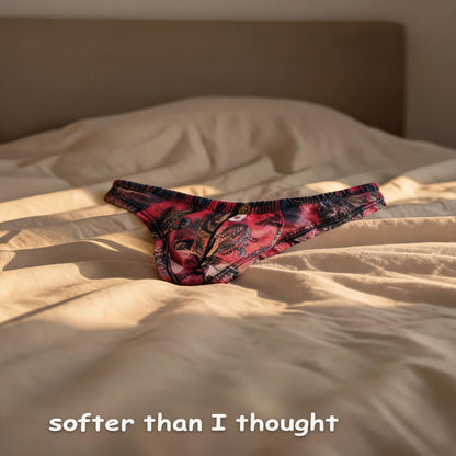 ZD Floral Print Sheer Mesh Brief