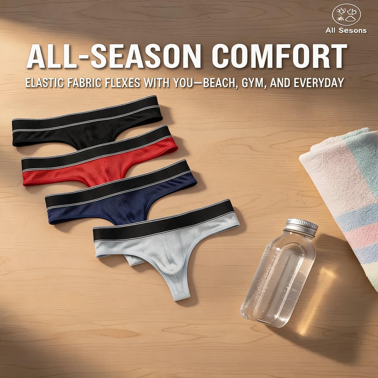 ZD Wide Waist Textured Thong