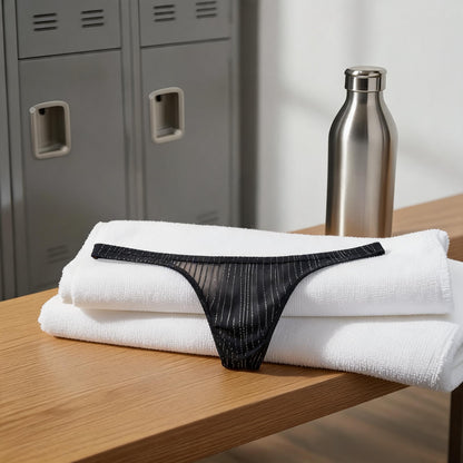 ZD Stripe Sheer Mesh Men Thong
