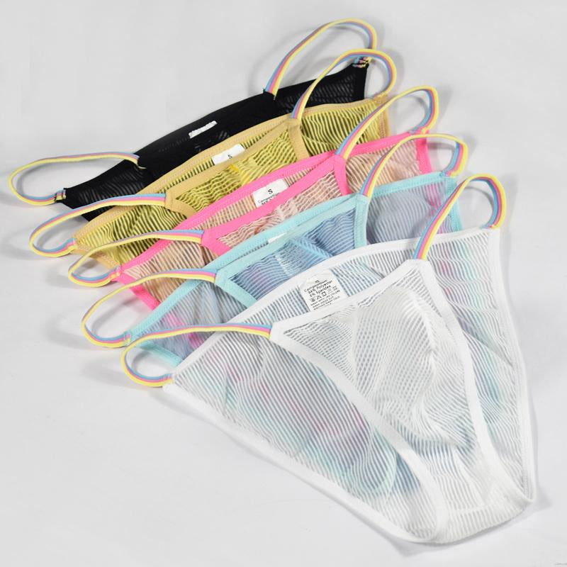 Sexy Colorful Belt Transparent Bikini