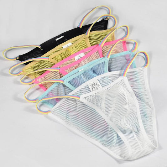 Sexy Colorful Belt Transparent Bikini