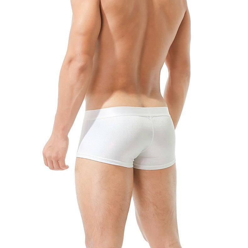 Large pouch separation glossy silky boxer briefs