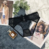 Butterfly Tassel Embroidery Sheer Mesh Mid-Rise Briefs