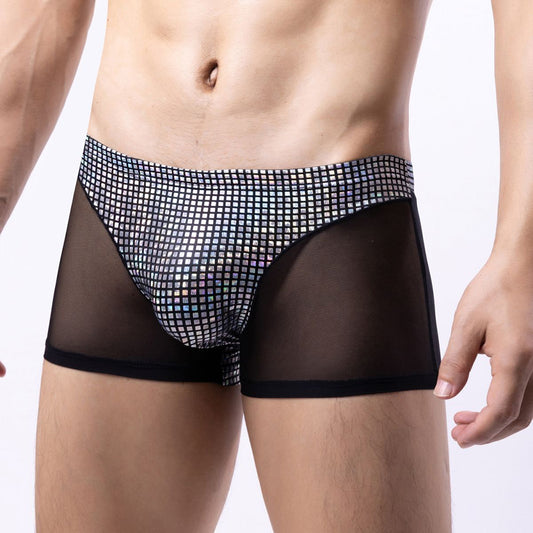 Colorful checkered ultra-thin breathable boxer briefs