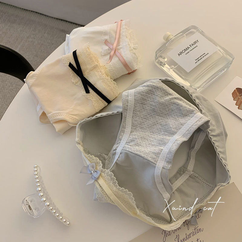 ZD Triple-Bow Cotton Panty