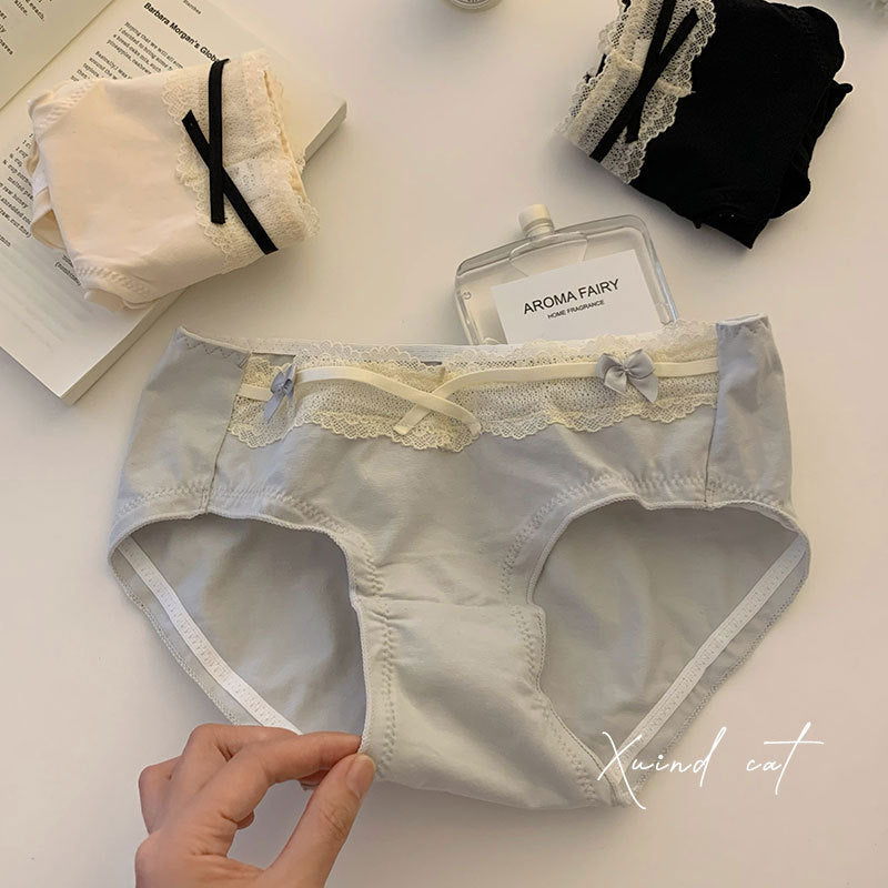 ZD Triple-Bow Cotton Panty