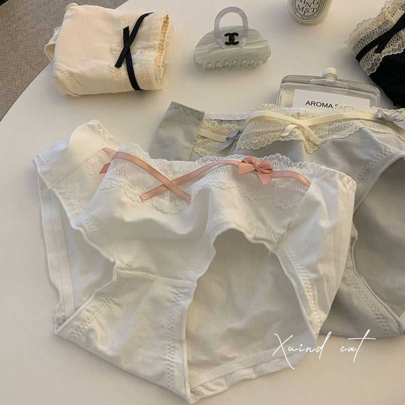 ZD Triple-Bow Cotton Panty