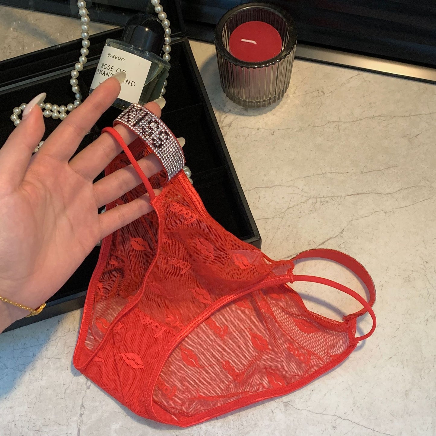 ZD Waist Crystal Lace Panties