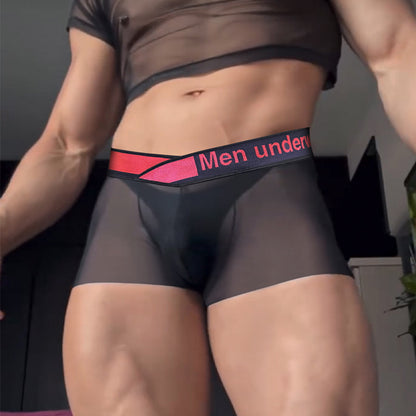 Cross-belt transparent boxer briefs