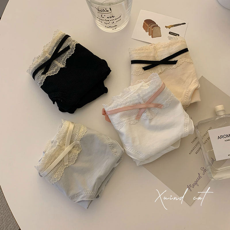 ZD Triple-Bow Cotton Panty