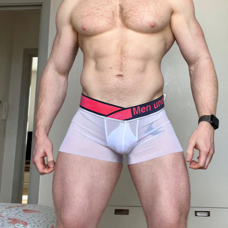 Cross-belt transparent boxer briefs