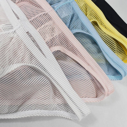 Striped transparent sexy briefs