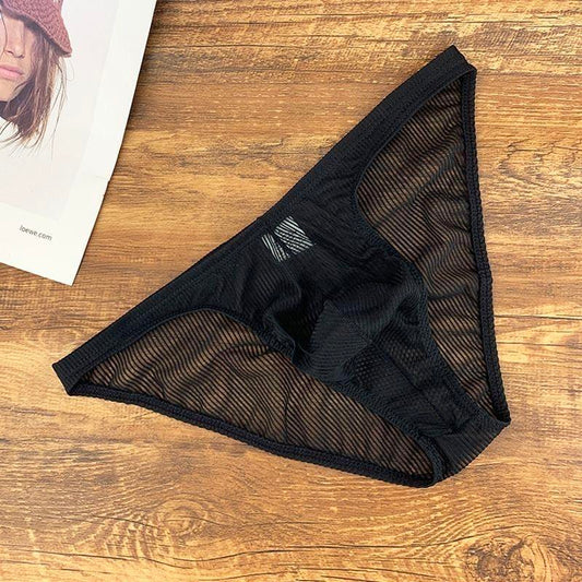Striped transparent sexy briefs