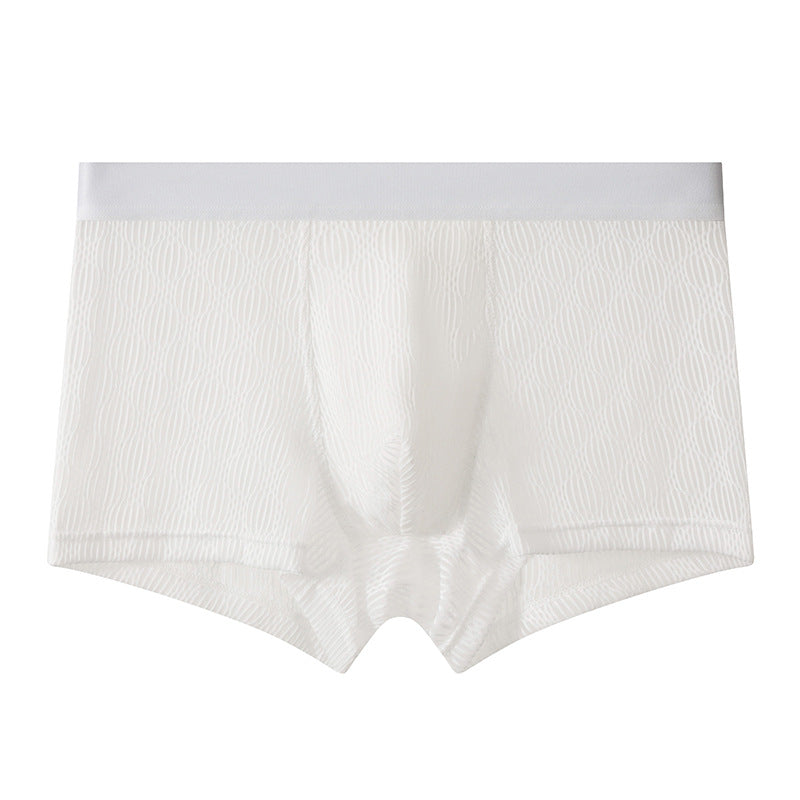 Water Wave Jacquard Wide Waist Mid-Rise Men's Boxer Briefs