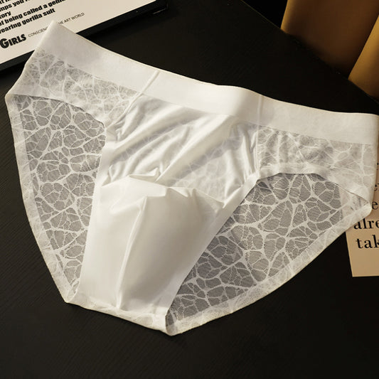 Spiderweb-like transparent sexy silky Briefs