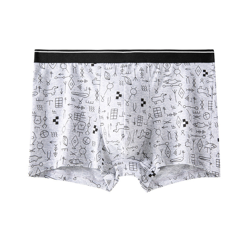 ZD Men's Pictographic Print Boxer Briefs