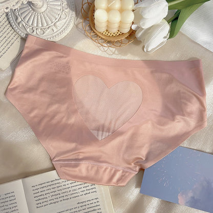 ZD Cut-Out Heart Ice Silk Briefs