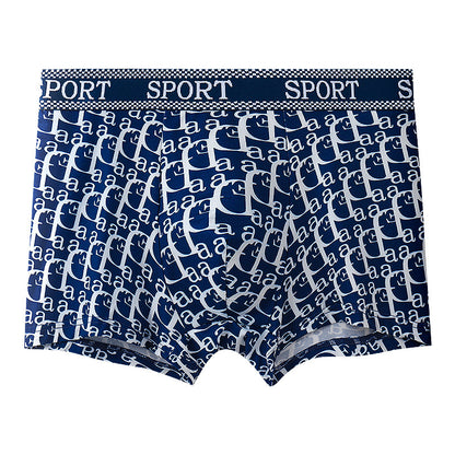 All-Over Repeating Letter Print Sport Waistband Boxer Briefs