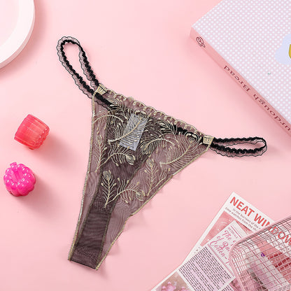 ZD Peacock Feather Embroidered Briefs