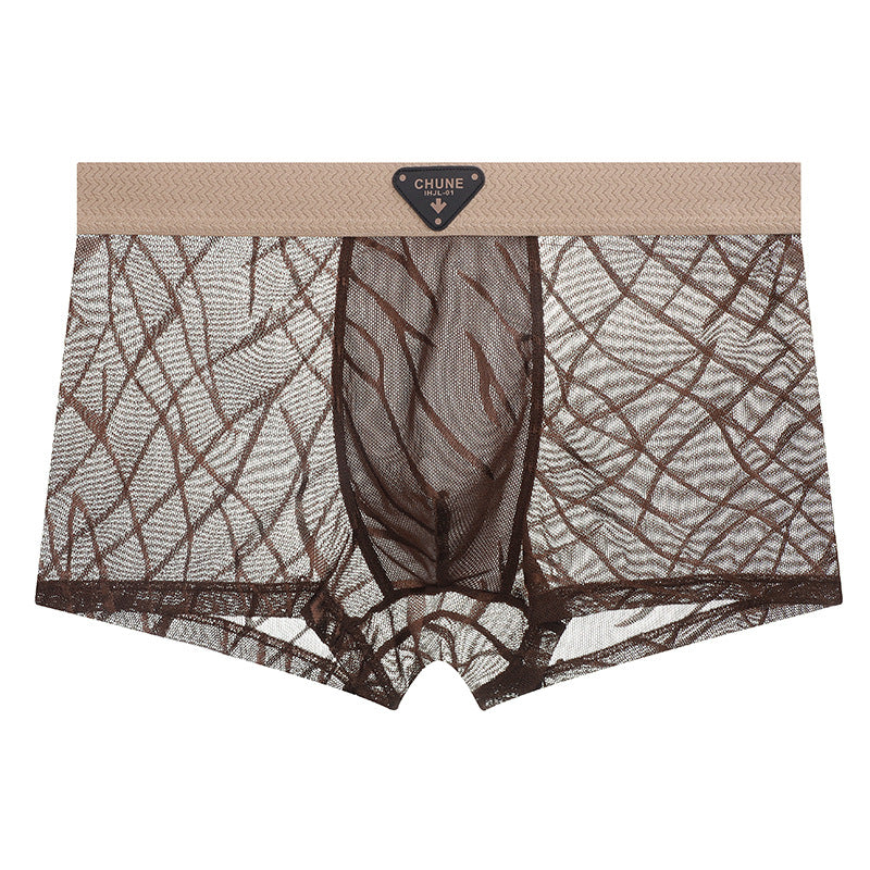 ZD  Leaf Lace Sheer Boxer Briefs