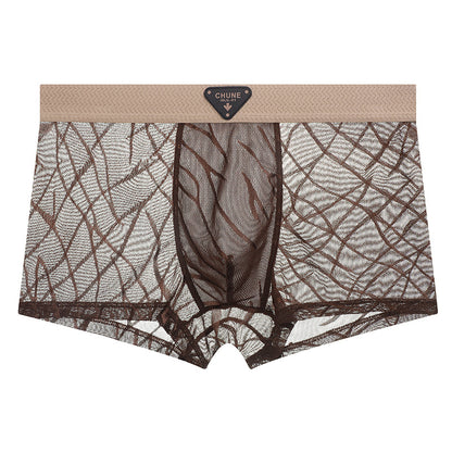 ZD  Leaf Lace Sheer Boxer Briefs